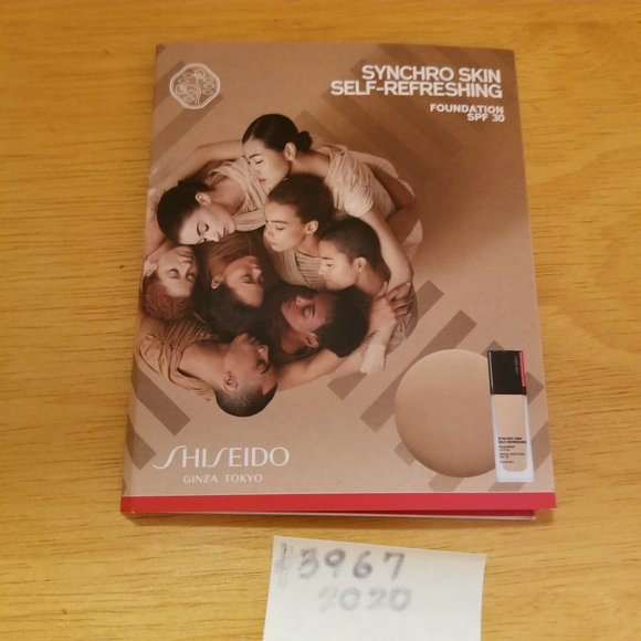 ✅3967 NEW Siseido Sample Card 4 Synchro Skin Self Refreshing Foundation SPF 20 - Picture 2 of 7